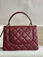 Fortok Chanel Lambskin Quilted Small Trendy CC Dual Handle Flap Bag Burgundy 25cm - 3