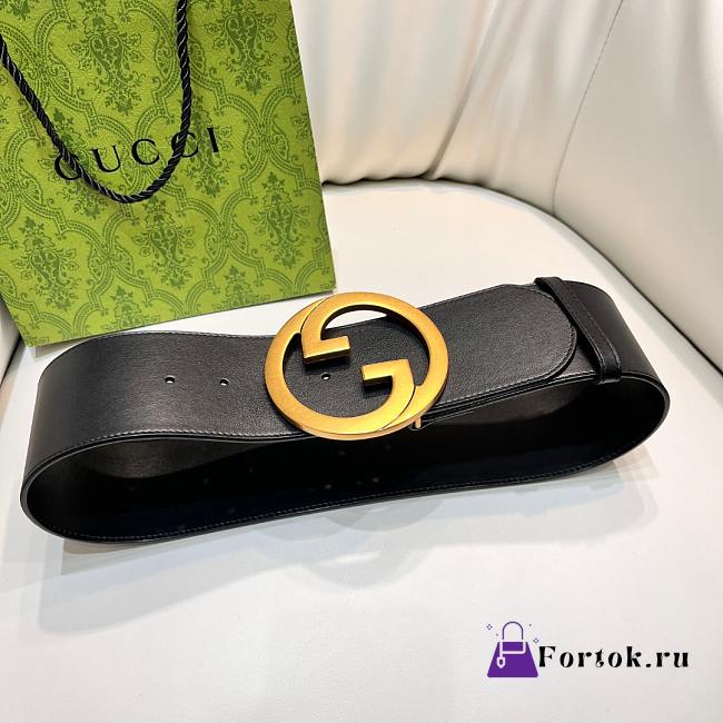 Fortok Gucci Interlocking G Belt Black 7cm - 1