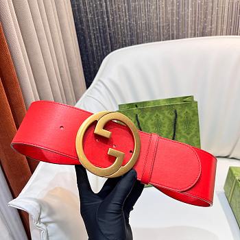 Fortok Gucci Interlocking G Belt Red 7cm