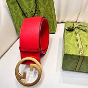 Fortok Gucci Interlocking G Belt Red 7cm - 4