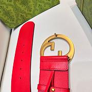 Fortok Gucci Interlocking G Belt Red 7cm - 2