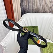 Fortok Gucci Interlocking G Belt Black Gold/Sliver Buckle 2.5cm - 5