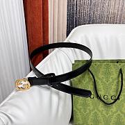 Fortok Gucci Interlocking G Belt Black Gold/Sliver Buckle 2.5cm - 6