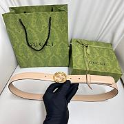 Fortok Gucci Interlocking G Belt Light Beige Gold/Silver Buckle 2.5cm - 1