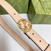 Fortok Gucci Interlocking G Belt Light Beige Gold/Silver Buckle 2.5cm - 2