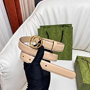 Fortok Gucci Interlocking G Belt Light Beige Gold/Silver Buckle 2.5cm - 4