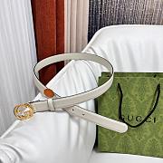 Fortok Gucci Interlocking G Belt White Gold/Silver Buckle 2.5cm - 4