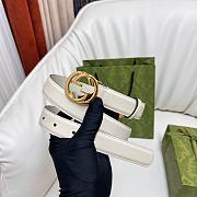 Fortok Gucci Interlocking G Belt White Gold/Silver Buckle 2.5cm - 3