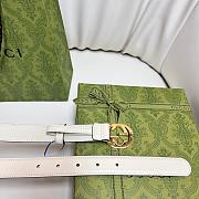 Fortok Gucci Interlocking G Belt White Gold/Silver Buckle 2.5cm - 2