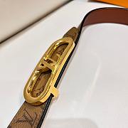 Fortok Louis Vuitton Chain Reversible Belt Monogram Light Brown 2.5cm - 6