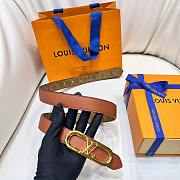 Fortok Louis Vuitton Chain Reversible Belt Monogram Light Brown 2.5cm - 4