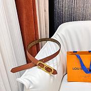 Fortok Louis Vuitton Chain Reversible Belt Monogram Light Brown 2.5cm - 3