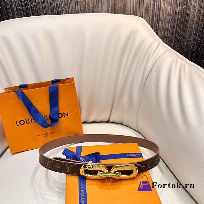 Fortok Louis Vuitton Edge 25mm Reversible Belt Beige - 1
