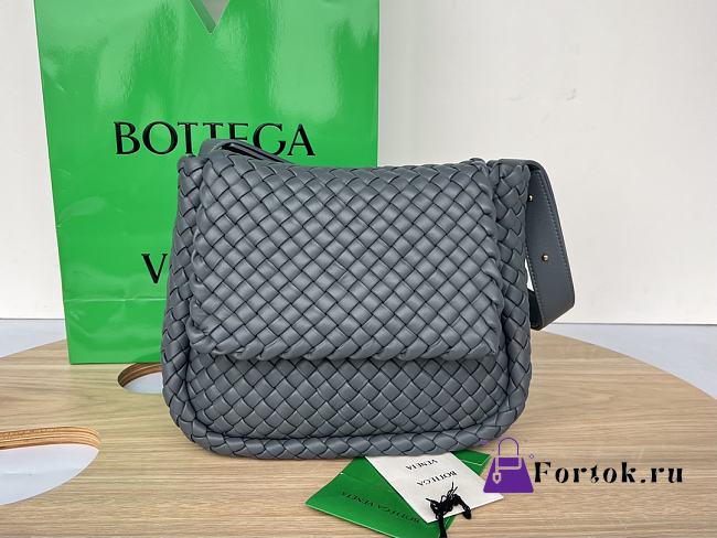 Fortok Bottega Veneta Cobble Shoulder Bag Grey 709418 26x21x9cm - 1