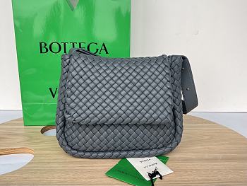 Fortok Bottega Veneta Cobble Shoulder Bag Grey 709418 26x21x9cm