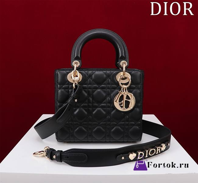 Fortok Dior Lady ABC Bag Black 20x16x8cm - 1