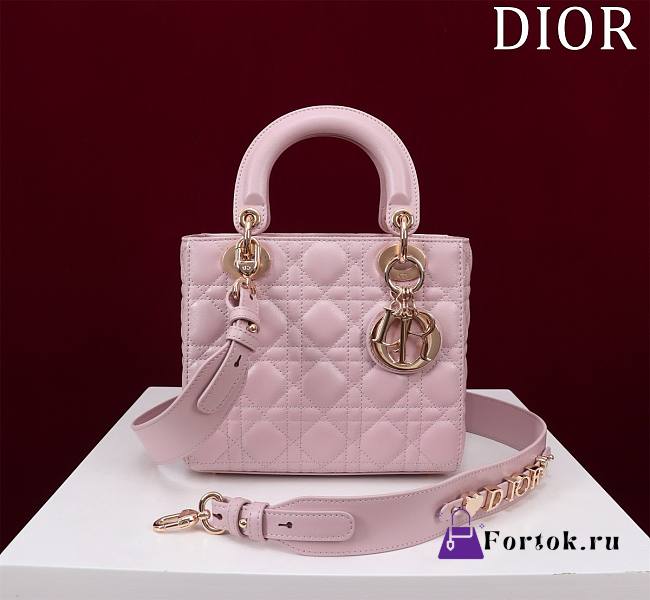 Fortok Dior Lady ABC Bag Pink 20x16x8cm - 1