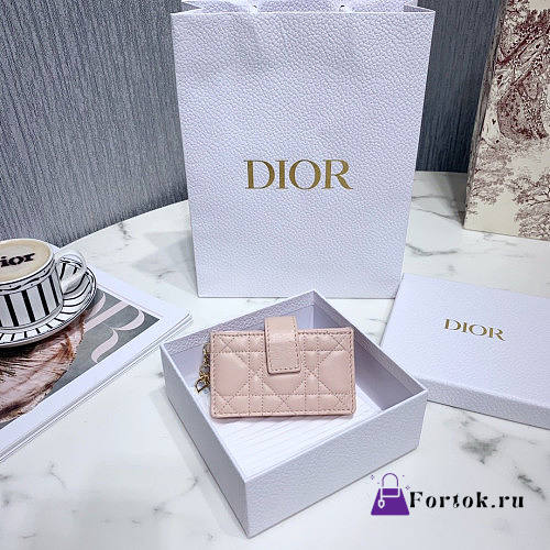 Fortok Dior Lady 5-Gusset Card Holder Pink 10.5x6x3cm - 1