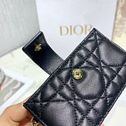 Fortok Dior Lady 5-Gusset Card Holder Black 10.5x6x3cm - 6