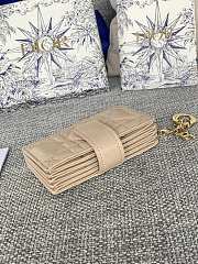 Fortok Dior Lady 5-Gusset Card Holder Beige 10.5x6x3cm - 6