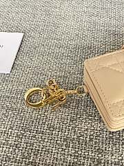 Fortok Dior Lady 5-Gusset Card Holder Beige 10.5x6x3cm - 3