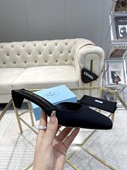 Fortok Prada Black Square-toe Satin Mules - 6