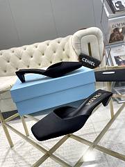 Fortok Prada Black Square-toe Satin Mules - 5