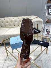 Fortok Prada Brown Square-toe Satin Mules - 6