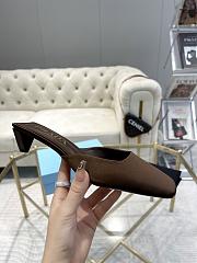 Fortok Prada Brown Square-toe Satin Mules - 5
