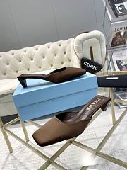 Fortok Prada Brown Square-toe Satin Mules - 4