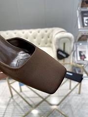 Fortok Prada Brown Square-toe Satin Mules - 3