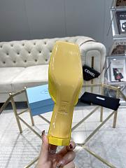 Fortok Prada Yellow Square-toe Satin Mules - 5