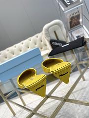 Fortok Prada Yellow Square-toe Satin Mules - 4