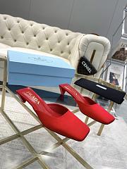 Fortok Prada Red Square-toe Satin Mules - 5