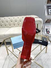 Fortok Prada Red Square-toe Satin Mules - 4