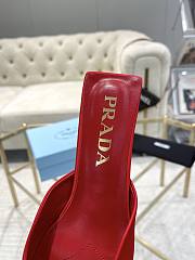 Fortok Prada Red Square-toe Satin Mules - 3