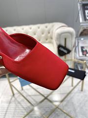 Fortok Prada Red Square-toe Satin Mules - 2