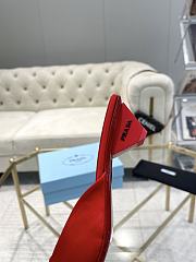 Fortok Prada Pointed Toe Triangle Heel Mules Red - 6
