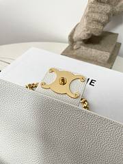 Fortok Celine Victorie Bag In Triomphe Canvas White 116592 23.5×14×8cm - 2