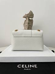 Fortok Celine Victorie Bag In Triomphe Canvas White 116592 23.5×14×8cm - 3