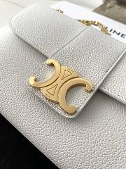 Fortok Celine Victorie Bag In Triomphe Canvas White 116592 23.5×14×8cm - 4