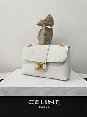 Fortok Celine Victorie Bag In Triomphe Canvas White 116592 23.5×14×8cm - 5
