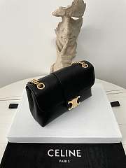 Fortok Celine Victorie Bag In Triomphe Canvas Black 116592 23.5×14×8cm - 3