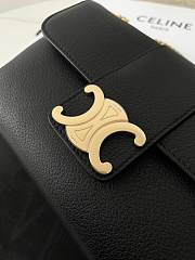Fortok Celine Victorie Bag In Triomphe Canvas Black 116592 23.5×14×8cm - 5
