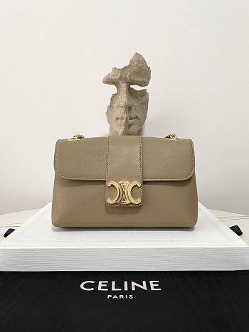 Fortok Celine Victorie Bag In Triomphe Canvas Brown Sepia 116592 23.5×14×8cm