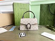 Fortok Gucci Small Dionysus Top Handle Bag Beige & White GG Supreme Canvas G752029 18×12×6cm - 1