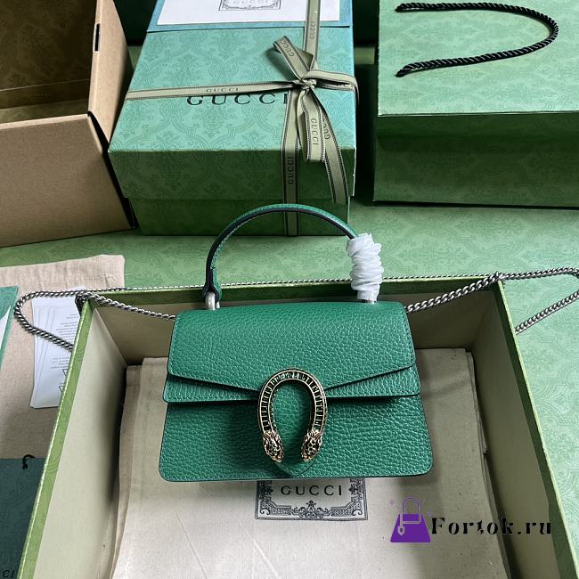 Fortok Gucci Small Dionysus Top Handle Bag Green 752029 18×12×6cm - 1