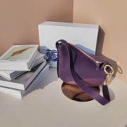 Fortok Burberry Knight Grain Calf Leather Bag Purple 24×8×23cm - 1