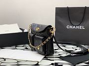 Fortok Chanel Hobo Bag Glossy Calfskin & Gold-Tone Metal Black 21.5×30×5cm - 6