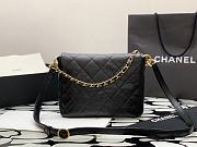 Fortok Chanel Hobo Bag Glossy Calfskin & Gold-Tone Metal Black 21.5×30×5cm - 5